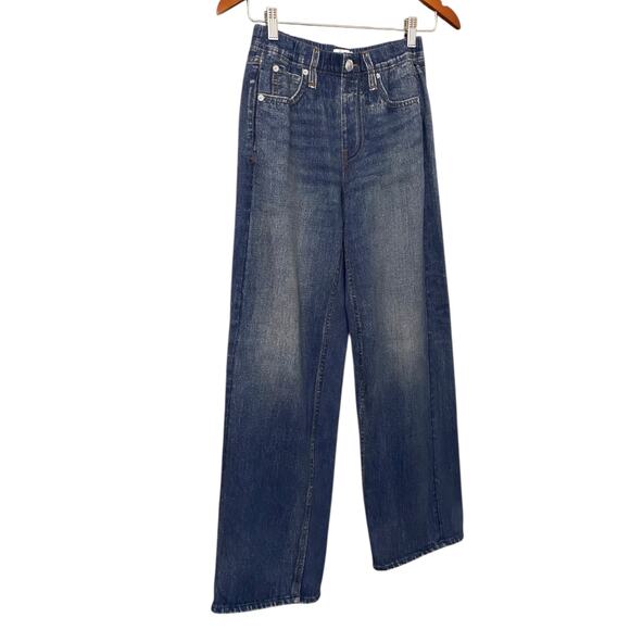 Rag & Bone Miramar Cotton Terry Wide Leg Pant XS Sweatpant Printed Jean - Picture 8 of 14